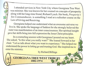 Richard Billings tribute to Georgiana Tree West